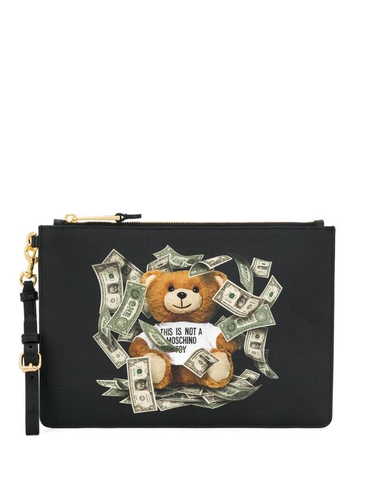 Moschino Teddy Bear Logo Clutch - Black
