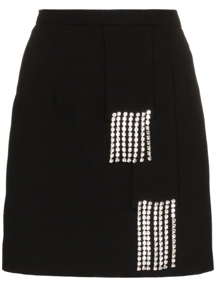 Christopher Kane Crystal Crepe Mini Skirt - Black
