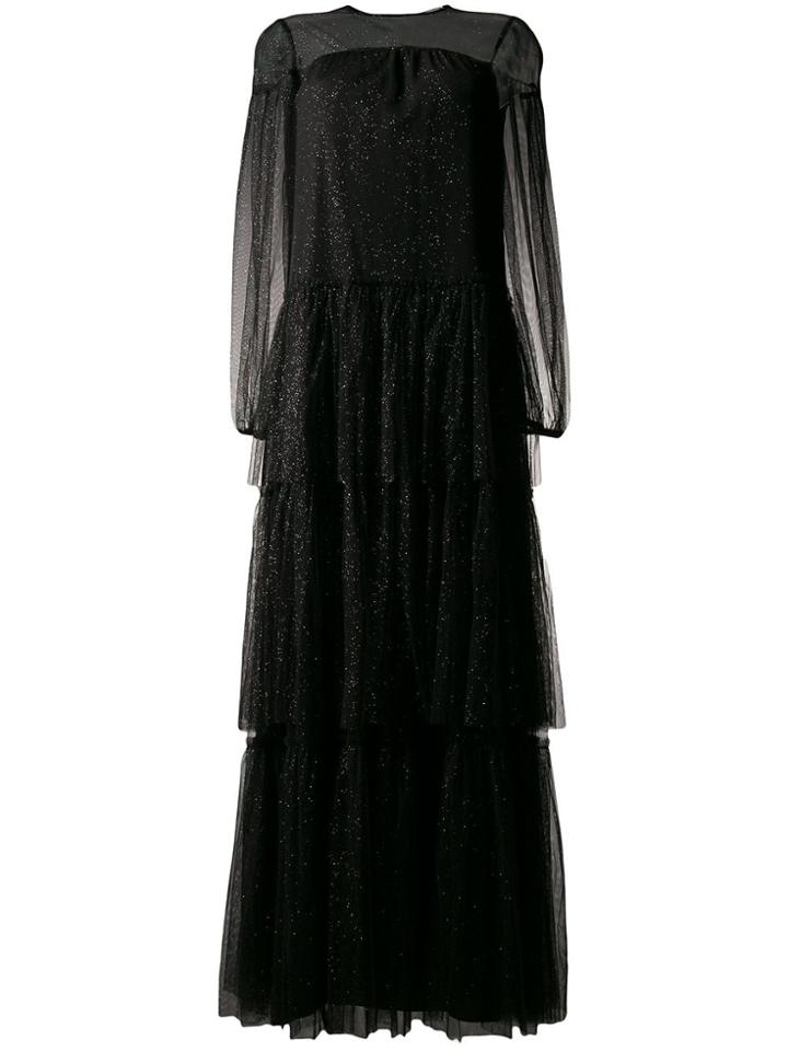 Blumarine Abito Glitter Detail Dress - Black