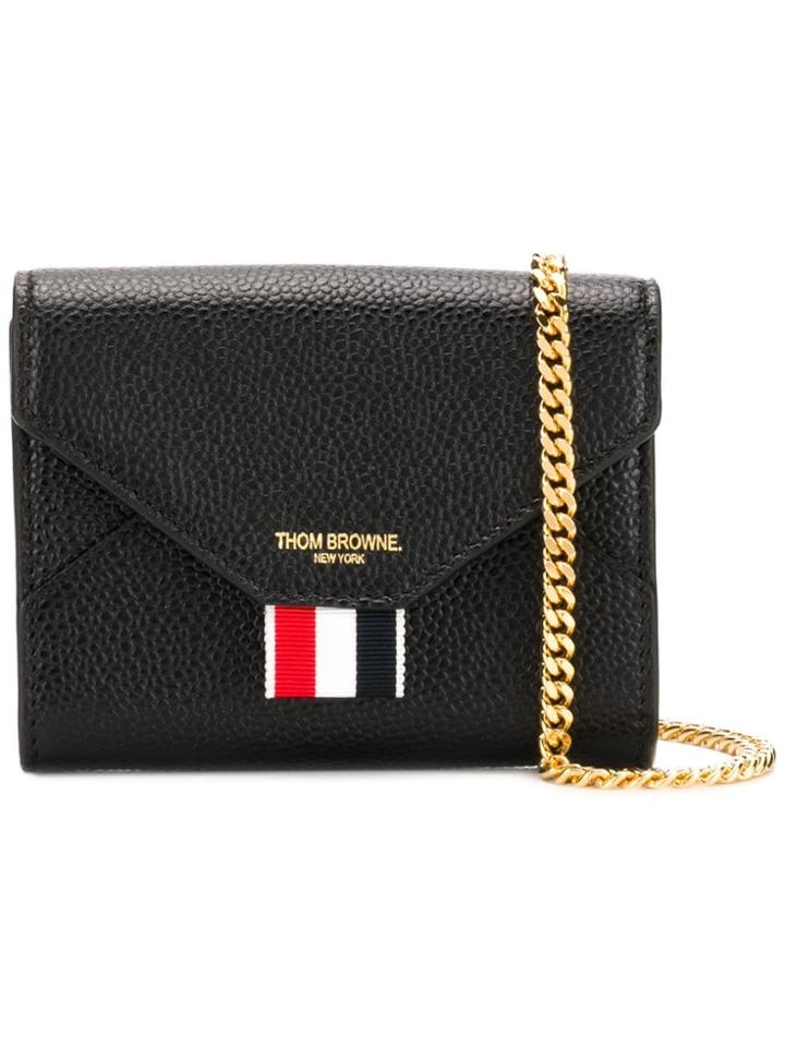Thom Browne Pebbled Short Envelope Wallet - Black