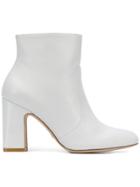 Stuart Weitzman Nell Heeled Ankle Boots - White