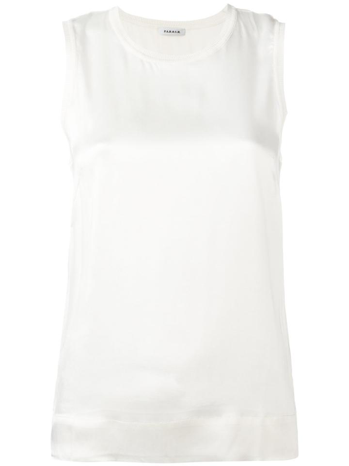 P.a.r.o.s.h. Sleeveless Plain Top - White