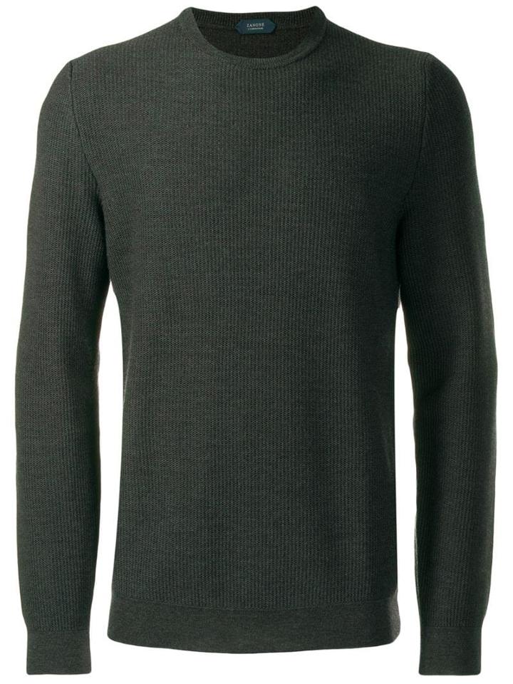 Zanone Crew-neck Knit Sweater - Green