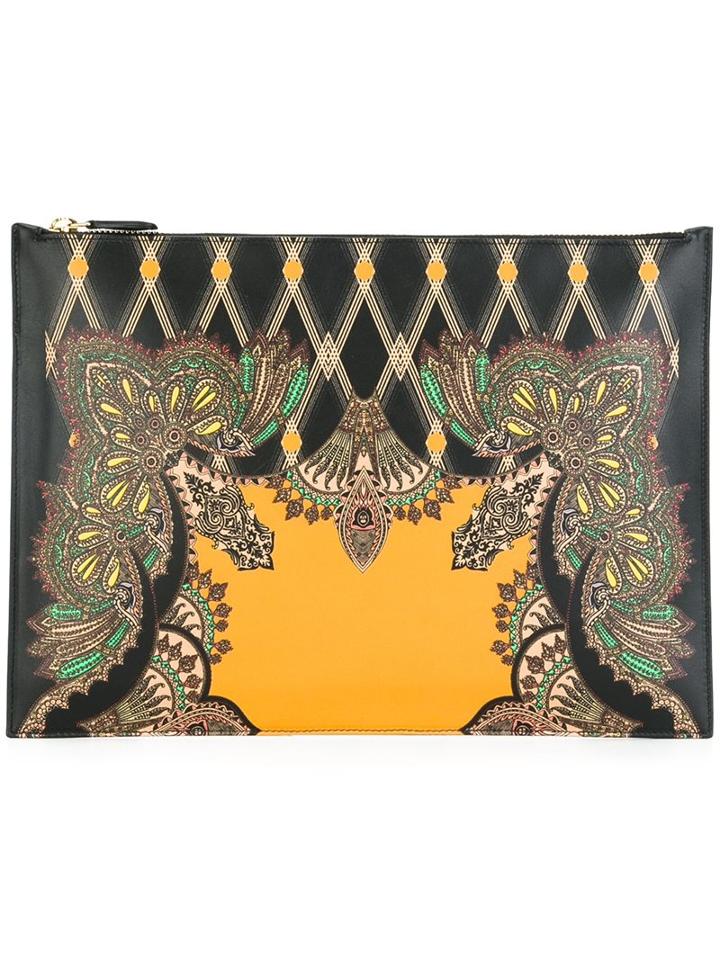 Etro Printed Clutch, Women's, Black