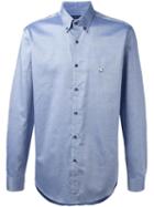 Etro Logo Patch Shirt, Men's, Size: 41, Blue, Cotton