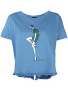 Emporio Armani Doll Print T-shirt, Women's, Size: 38, Blue, Cotton