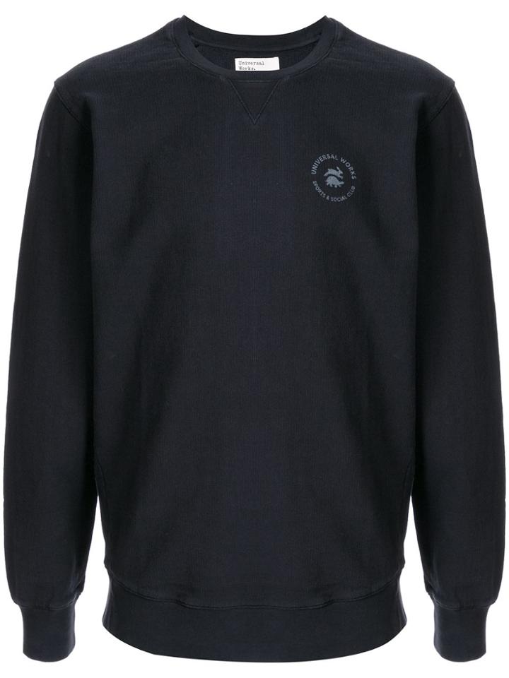Universal Works Logo Printed Sweatshirt - Blue