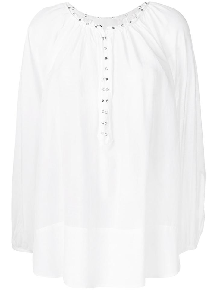 8pm Luxembourg Rivet Detail Blouse - White