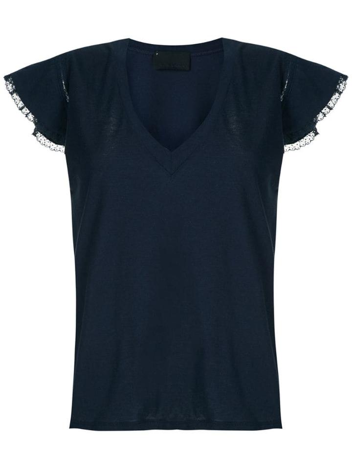 Andrea Bogosian Lace Trimming Pleasure T-shirt - Blue
