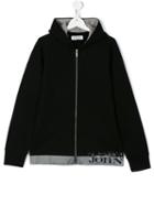 John Galliano Kids Zip Up Hooded Sweatshirt, Boy's, Size: 16 Yrs, Black