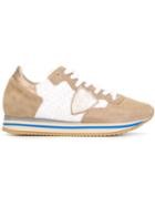 Philippe Model Panelled Sneakers, Women's, Size: 36, Nude/neutrals, Suede/nylon/rubber