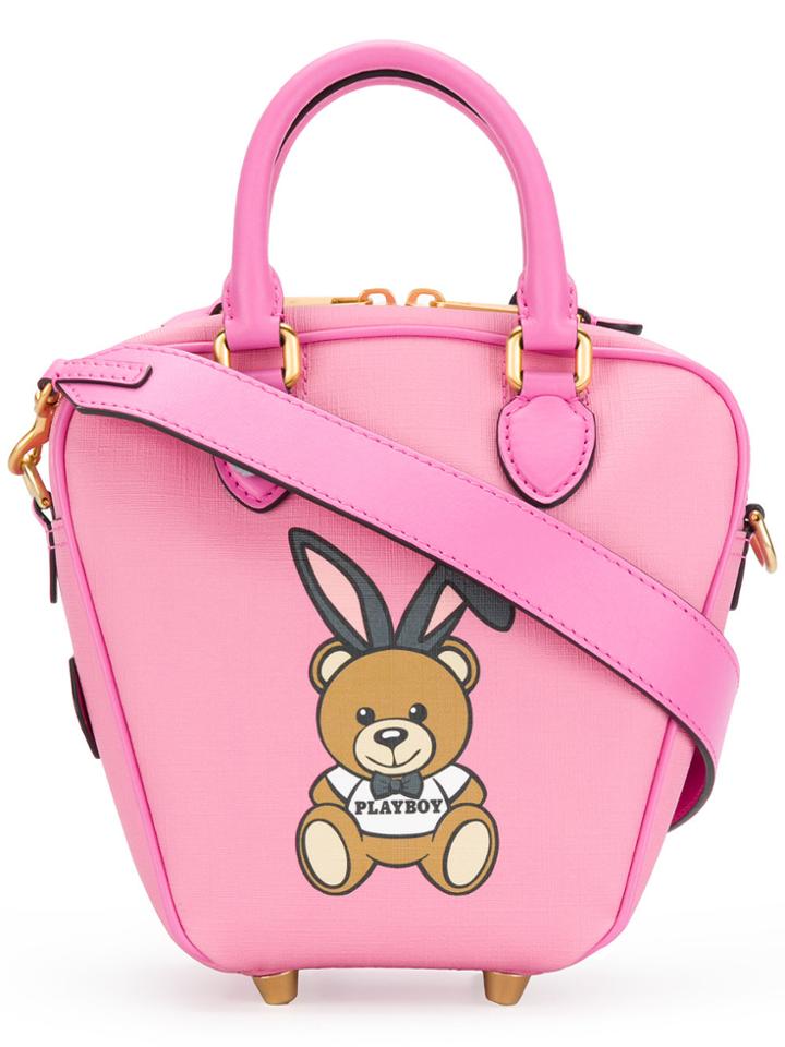Moschino Playboy Teddy Tote Bag - Pink & Purple