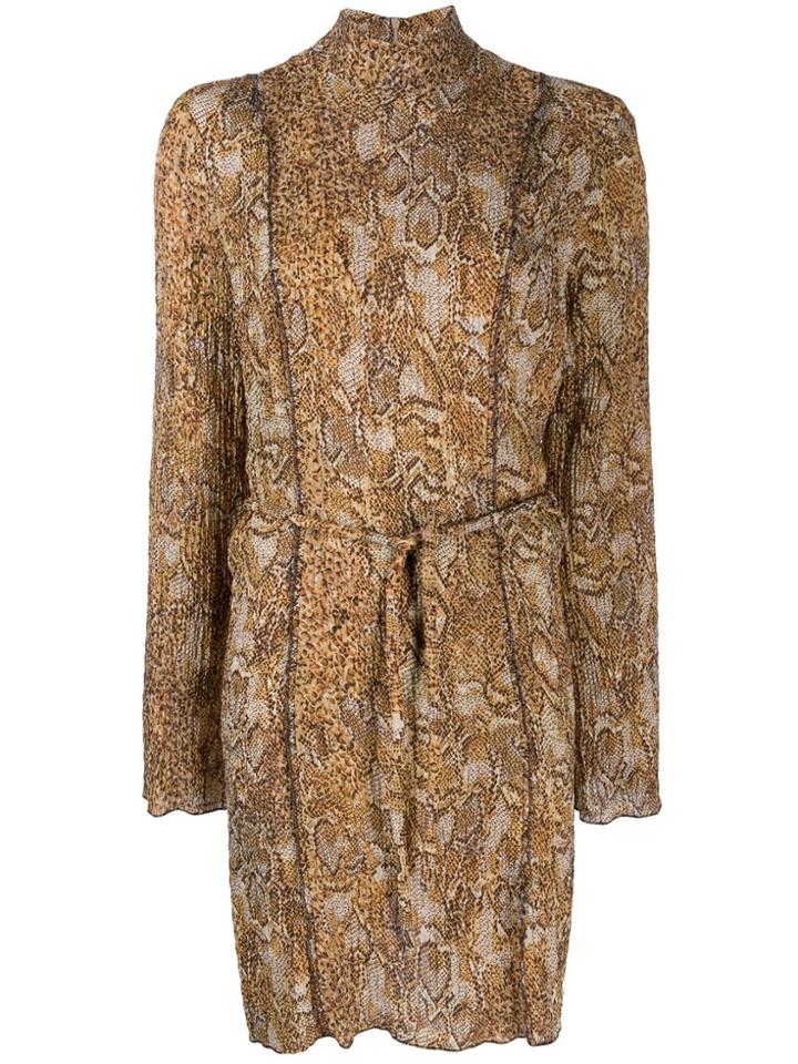 Nanushka Yai Snake Print Dress - Brown