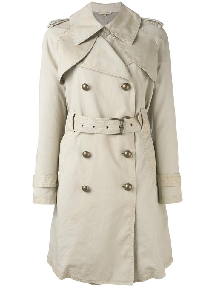 Fay - Trench Coat - Women - Cotton/polyurethane - M, Nude/neutrals, Cotton/polyurethane