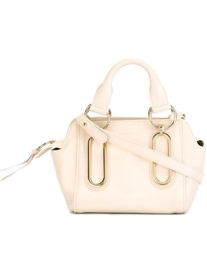 See By Chloé Small Paige Tote, Women's, White, Leather/cotton