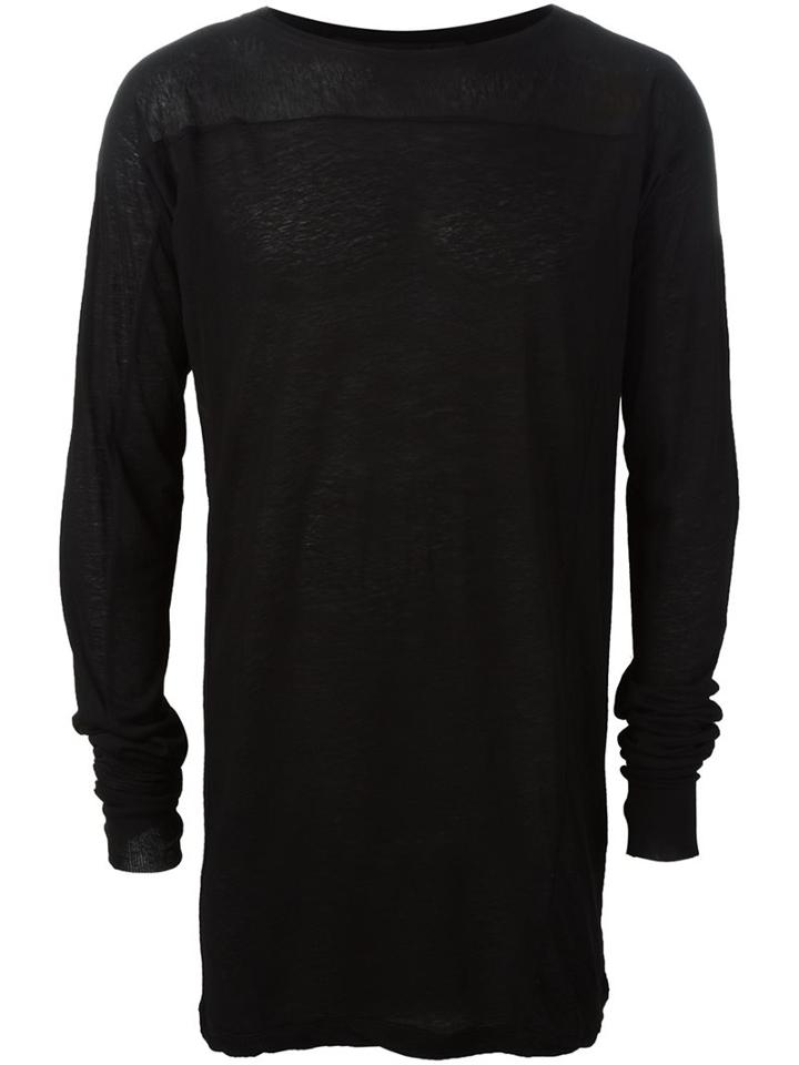 Julius Lightweight Long Length Sweater, Men's, Size: 4, Black, Cotton/wool