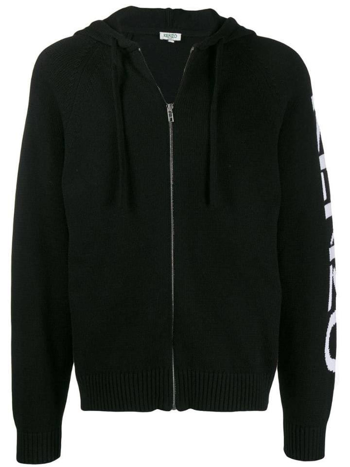 Kenzo Intarsia Knit Logo Hoodie - Black