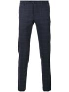 Pt01 Checked Tailored Trousers - Blue