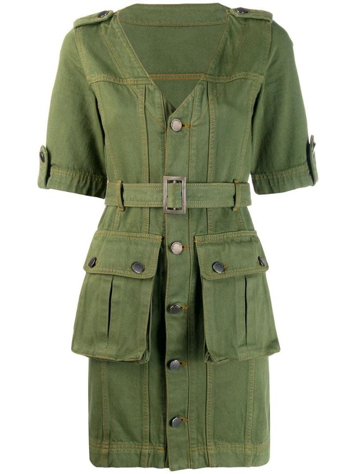 House Of Holland Military Mini Dress - Green