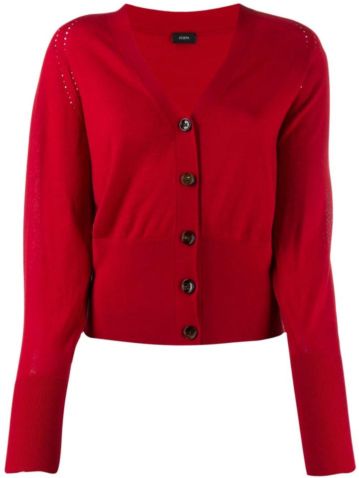 Joseph Knit V-neck Cardigan - Red