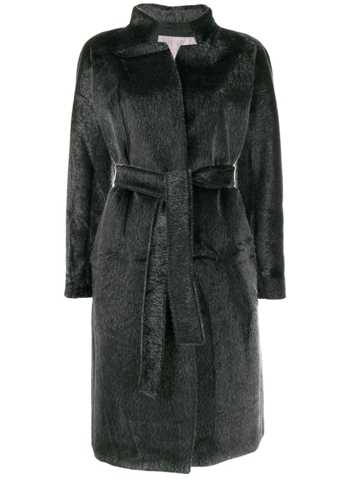 Herno Textured Belted Coat - Grey