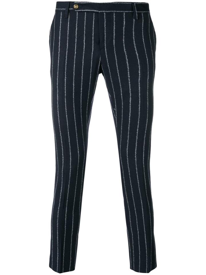 Entre Amis Pinstripes Trousers - Blue