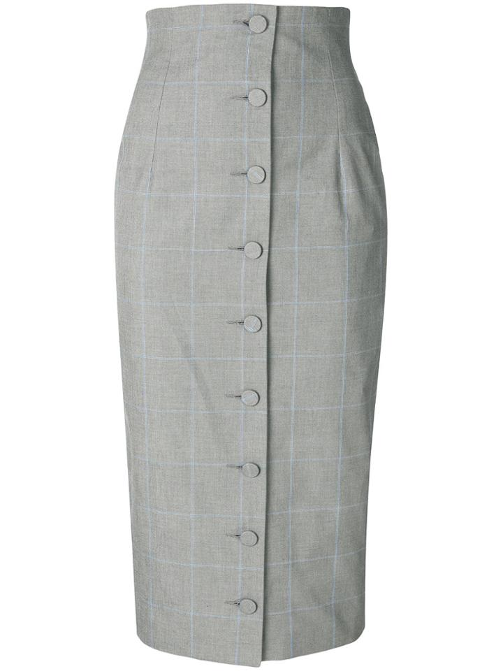 Off-white High Waisted Pencil Skirt - Grey