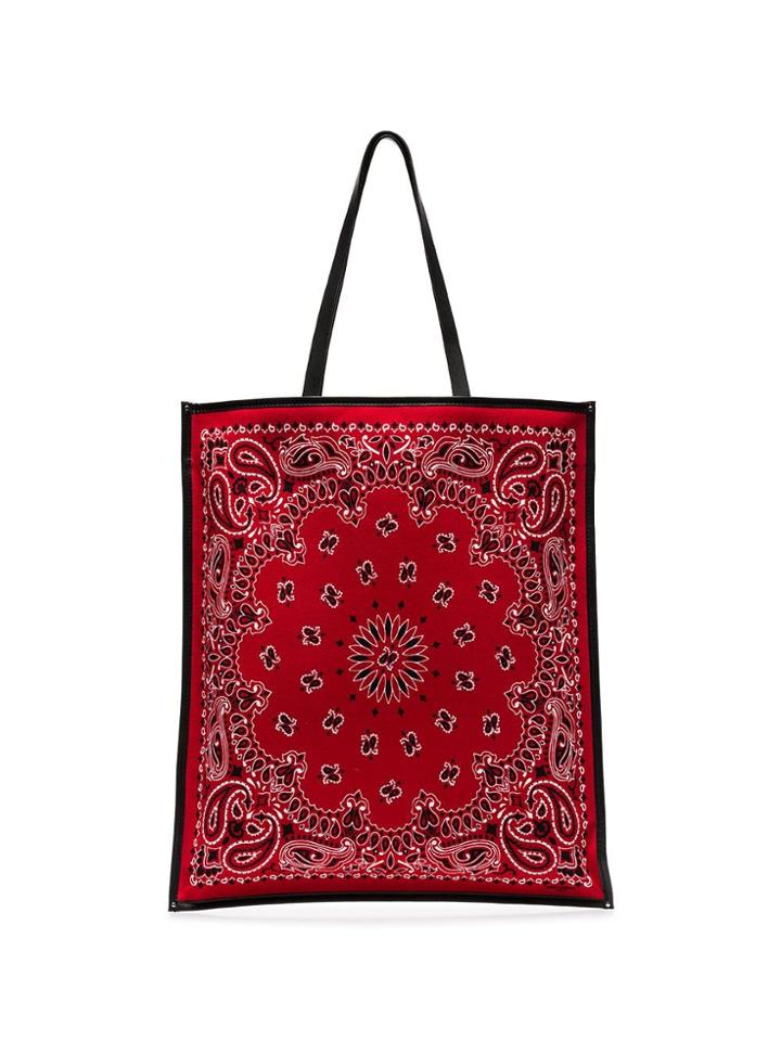 Saint Laurent Red Bandana Rectangular Tote Bag