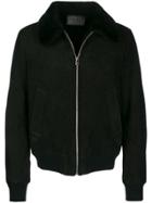 Prada Sheep Shearling Zipped Jacket - Black