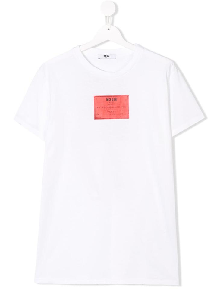 Msgm Kids Teen Patch 1977 T-shirt - White