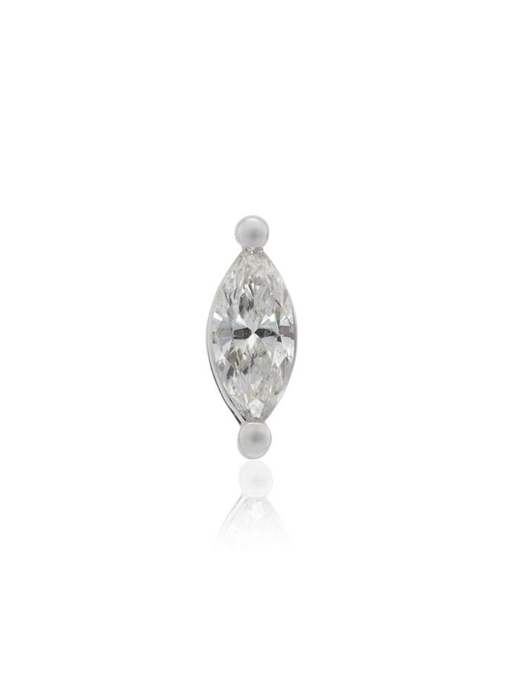 Rosa De La Cruz 18k White Gold Diamond Stud Earring - Metallic