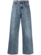 Msgm Cropped Distressed Jeans - Blue