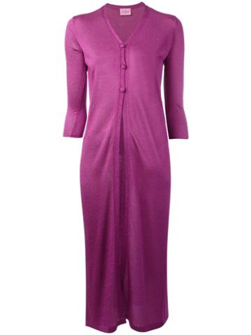 D'enia - Longline Cardigan - Women - Nylon/acetate/metallized Polyester - M, Pink/purple, Nylon/acetate/metallized Polyester