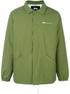Stussy Back Print Coach Jacket, Men's, Size: Small, Green, Nylon/polyester