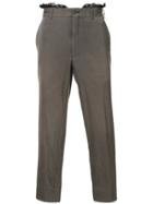 Comme Des Garçons Vintage Lace Detail Cropped Trousers - Brown