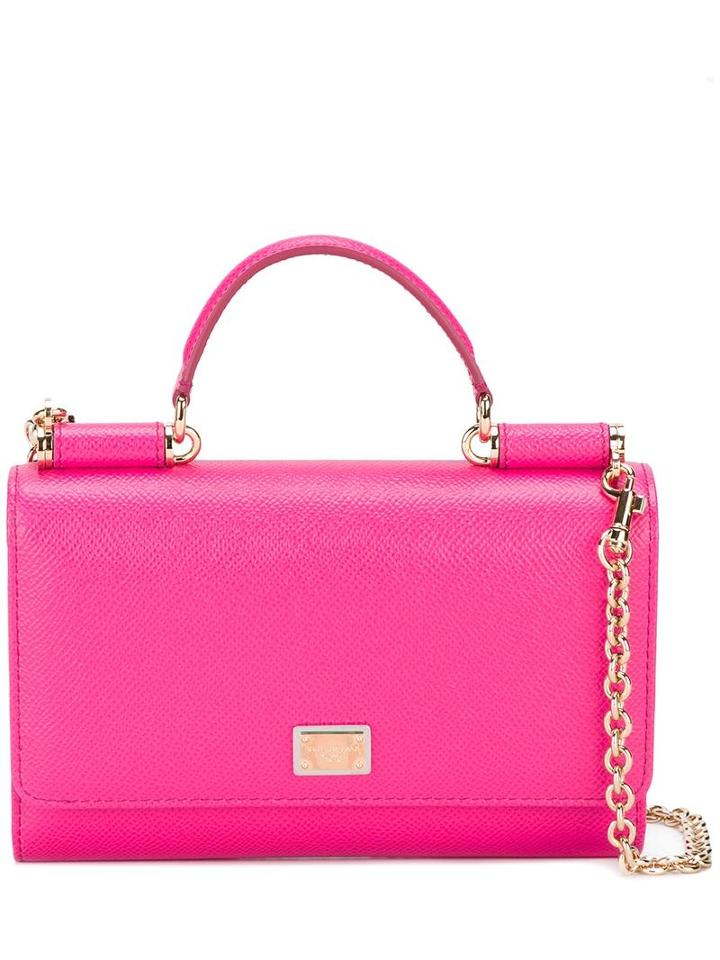 Dolce & Gabbana Mini Von Wallet Crossbody Bag, Women's, Pink/purple, Leather