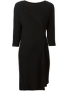 Maison Margiela Gathered Shift Dress, Women's, Size: 40, Black, Polyamide/viscose