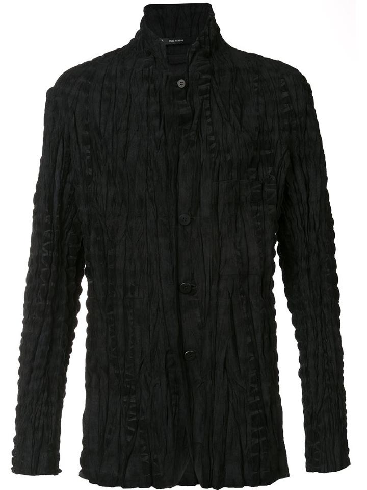 Issey Miyake Men Pleated Jacket, Size: 5, Black, Polyester