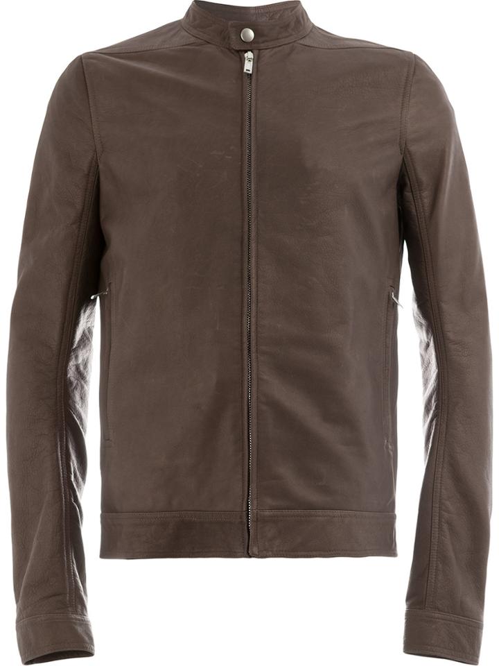 Rick Owens Moto Jacket - Brown