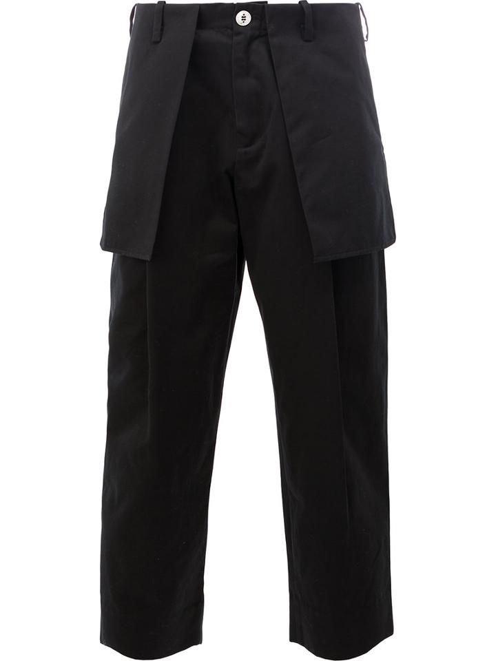 Aganovich - External Pockets Cropped Trousers - Men - Cotton - 48, Black, Cotton