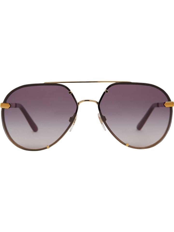 Burberry Check Detail Pilot Sunglasses - Pink