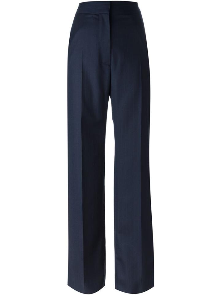 Marni Striped Trousers, Women's, Size: 42, Blue, Wool