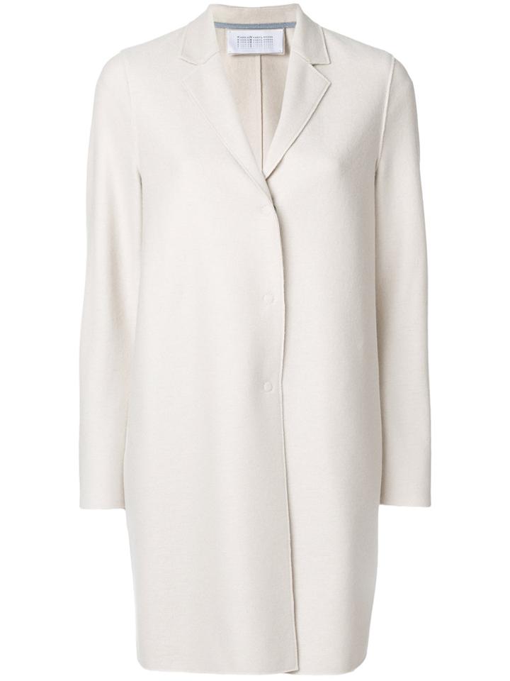 Harris Wharf London Concealed Fastening Elongated Coat - Nude &