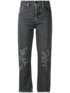 Diesel Cropped Slim Fit Jeans - Black
