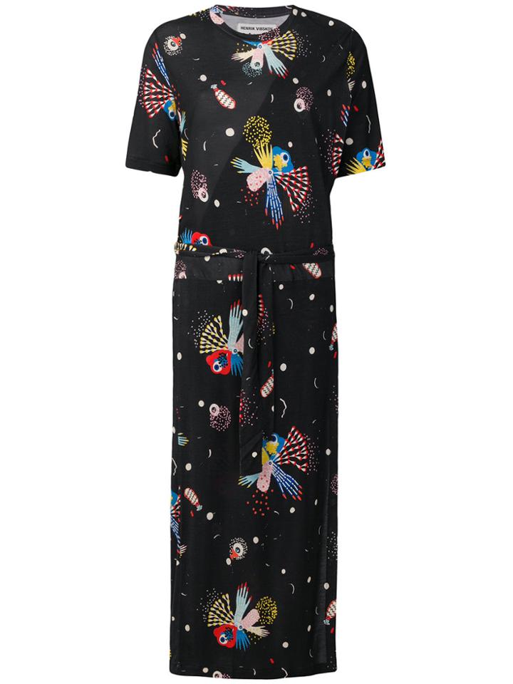 Henrik Vibskov Mixed Print Midi Dress - Black