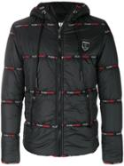 Plein Sport Logo Trimmed Padded Jacket - Black