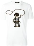Dolce & Gabbana Cowboy Patch T-shirt, Men's, Size: 54, White, Cotton