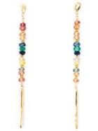 Natasha Collis Rainbow Sapphire Drop Rod Stud Earrings, Women's, Metallic
