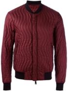 Armani Jeans Quilted Bomber, Men's, Size: 52, Red, Polyamide/polyester