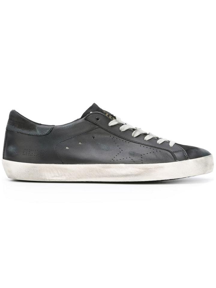 Golden Goose Distressed Super Star Sneakers - Black